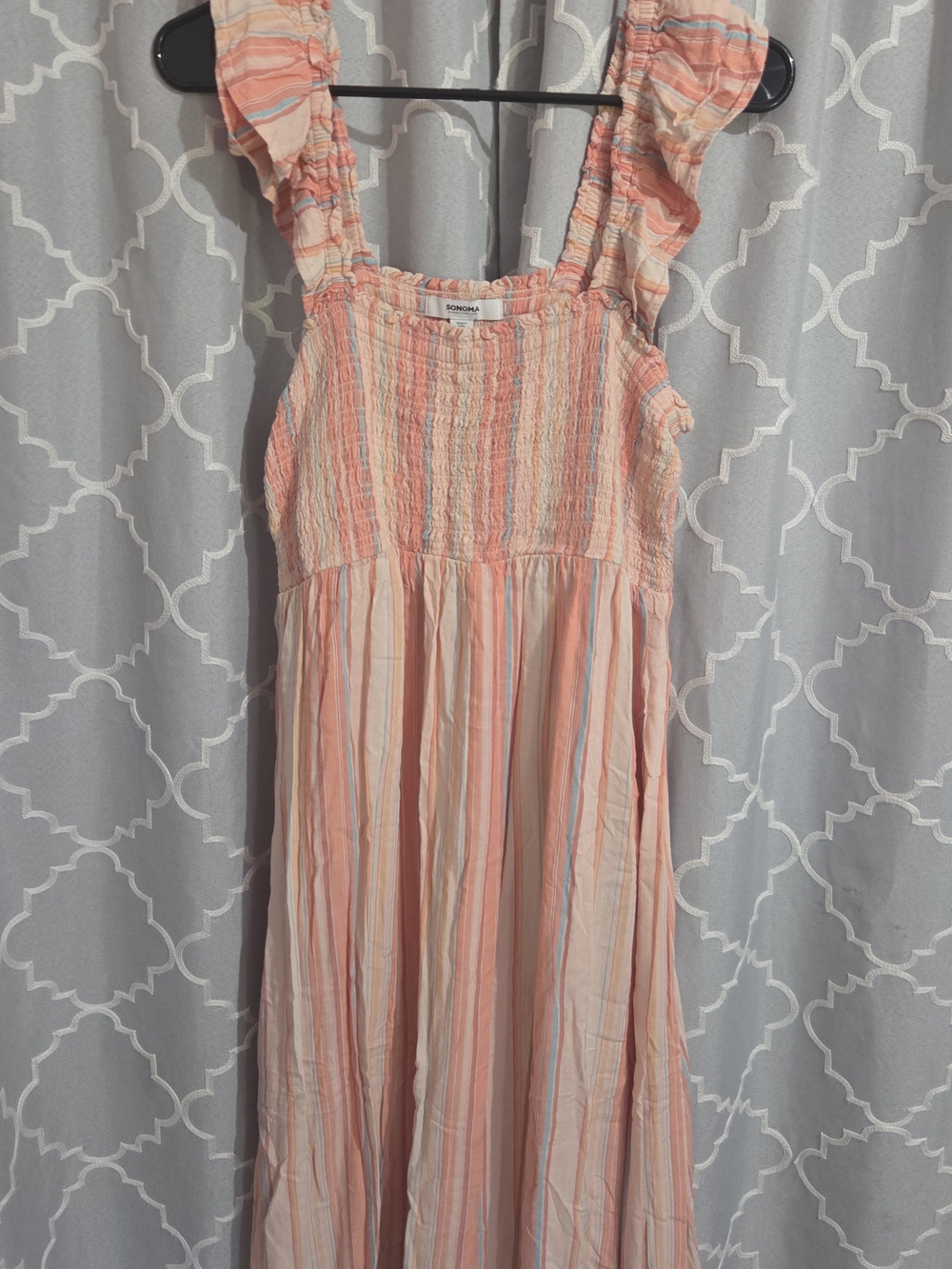 Sonoma Striped Maxi Dress in Pink & Blue Size Large